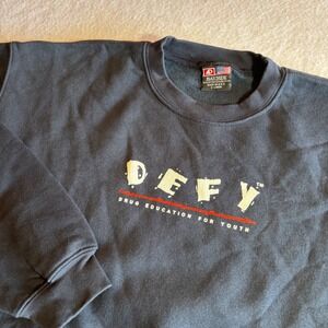 Vintage DEFY Drug Education For Youth Bayside Sweatshirt Mens XL Made USA‎